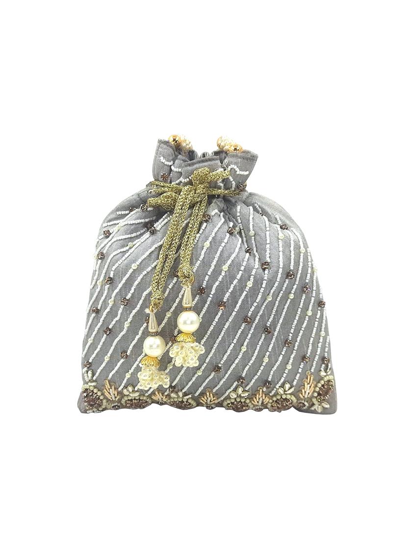 grey embellished ethnic potlis - 21031998 - Zoom Image - 0