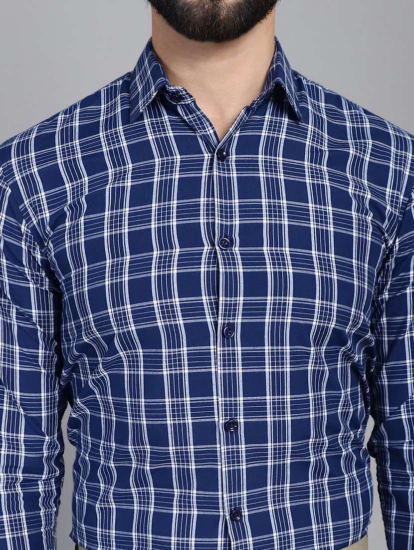 blue cotton formal shirt - 21032020 -  Standard Image - 5