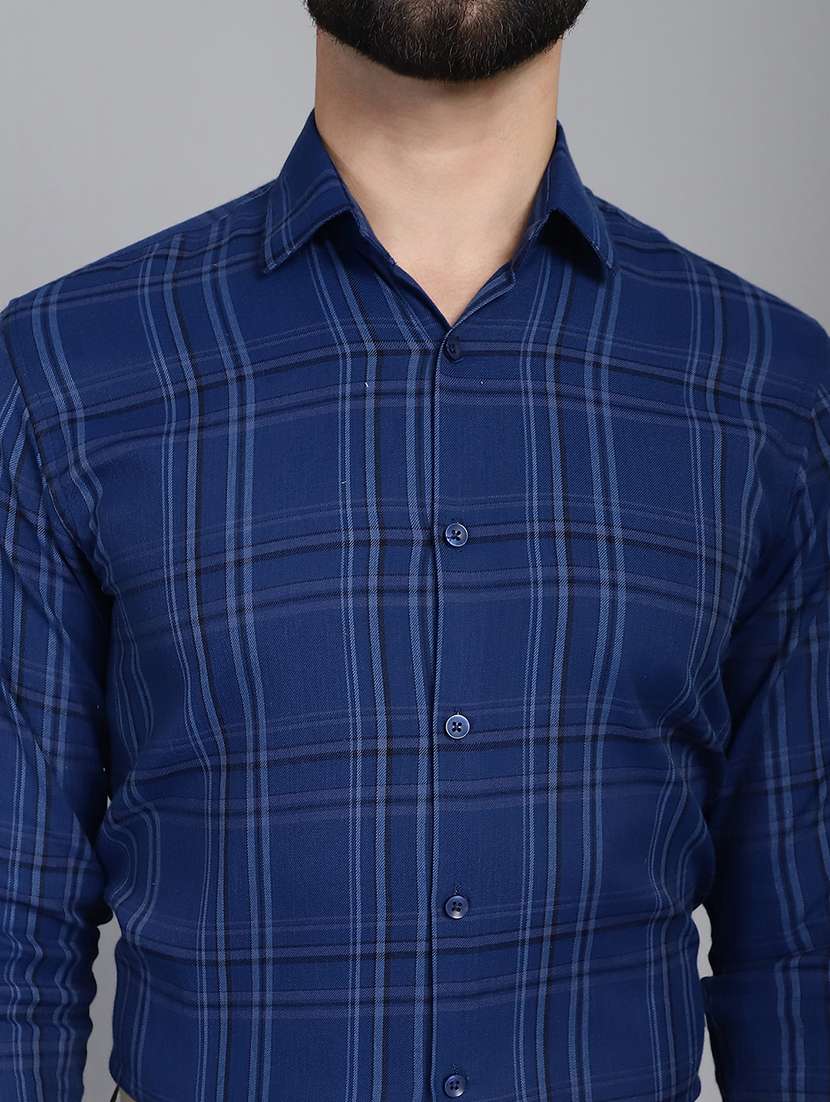 blue cotton formal shirt - 21032037 -  Standard Image - 5