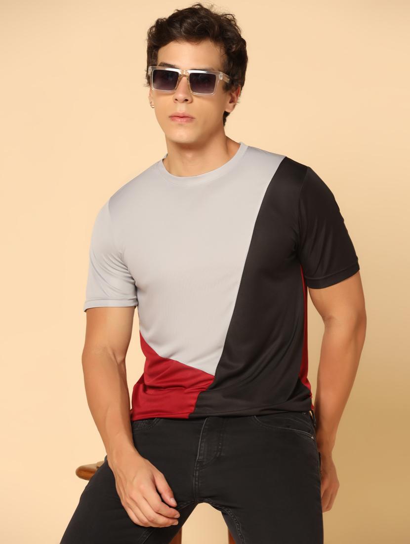men short sleeve color block t-shirt - 21032069 - Zoom Image - 0