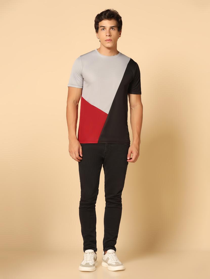 men short sleeve color block t-shirt - 21032069 - Standard Image - 3