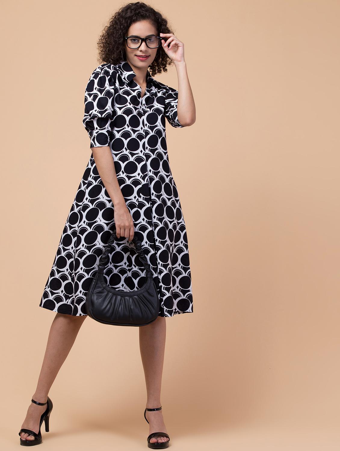 women abstract printed a-line dress - 21032341 - Standard Image - 5