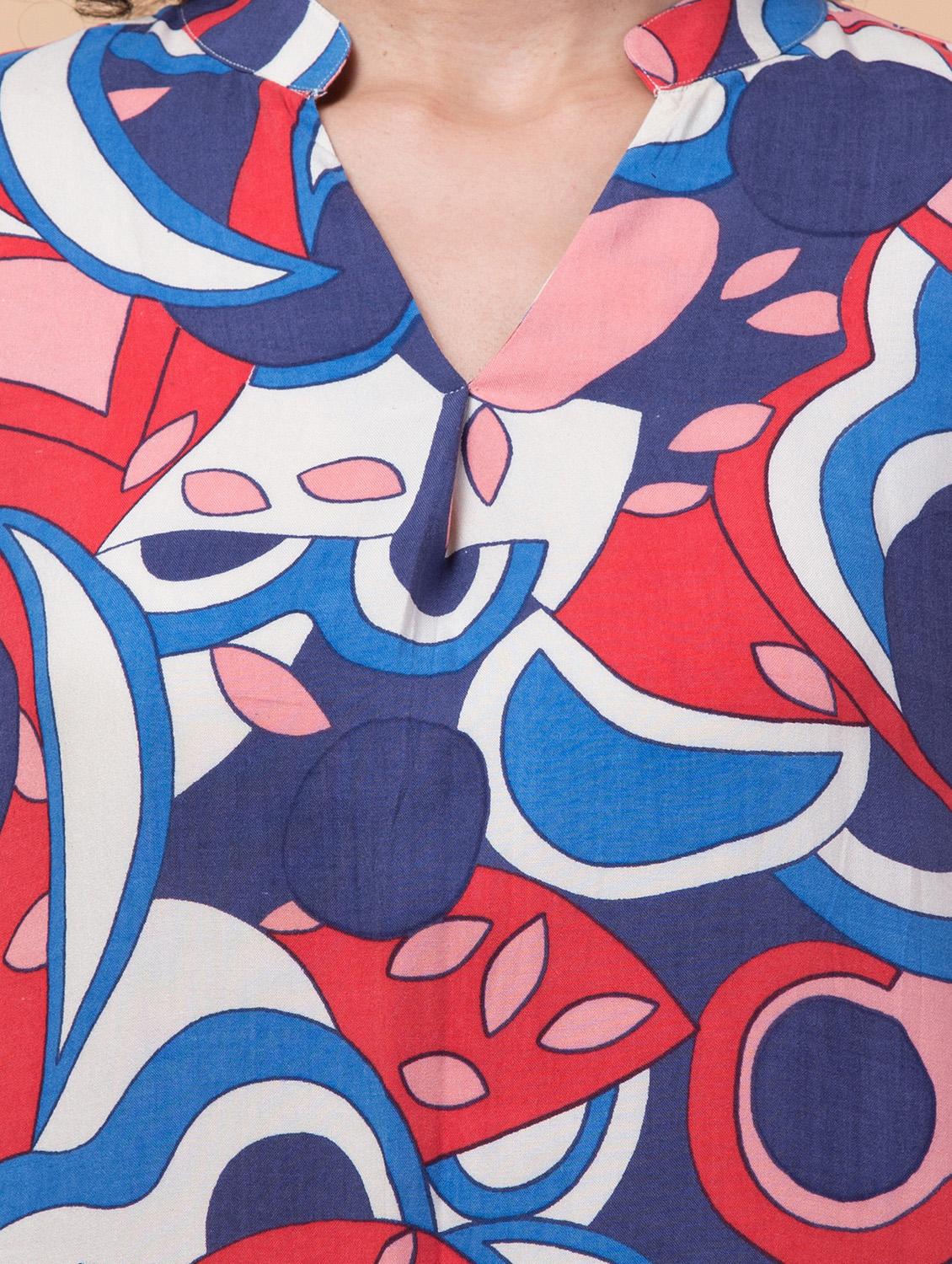 women multicolored printed shirt top - 21032530 - Standard Image - 3