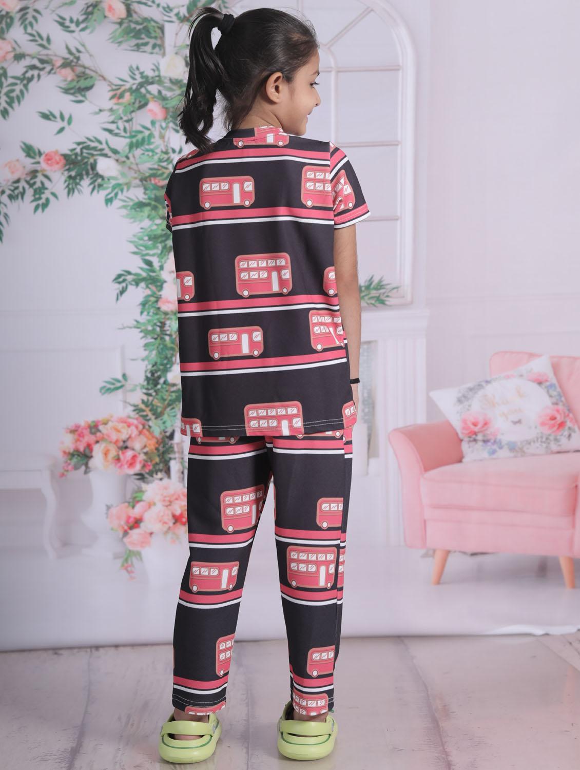 girls printed t-shirt and pajama set - 21033519 - Standard Image - 3
