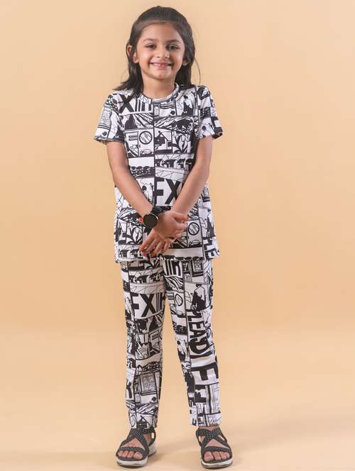 girls printed t-shirt and pajama set - 21033521 -  Standard Image - 0
