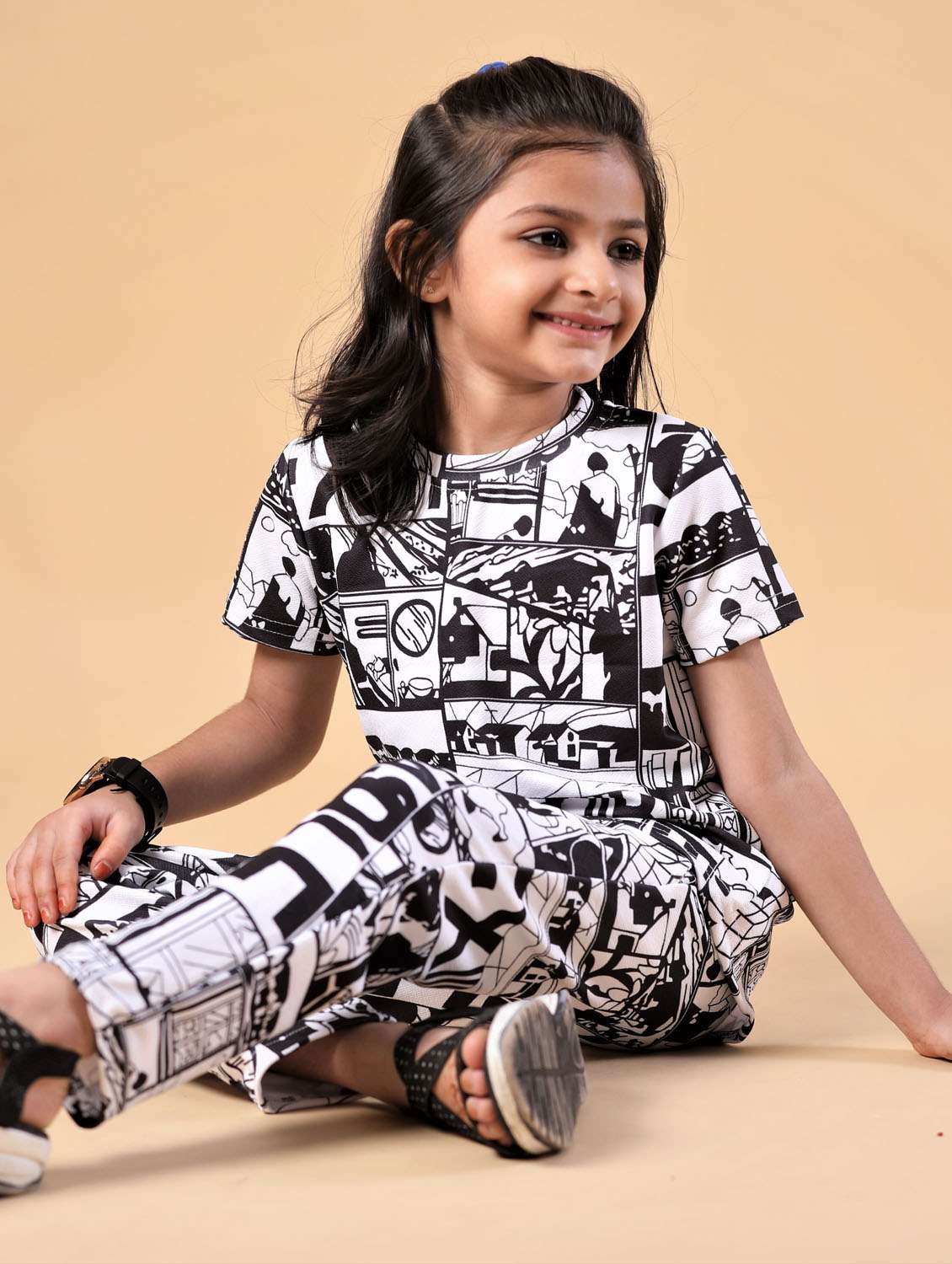 girls printed t-shirt and pajama set - 21033521 -  Standard Image - 3
