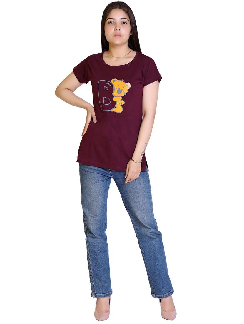 women front print cotton t-shirt - 21033706 -  Standard Image - 3