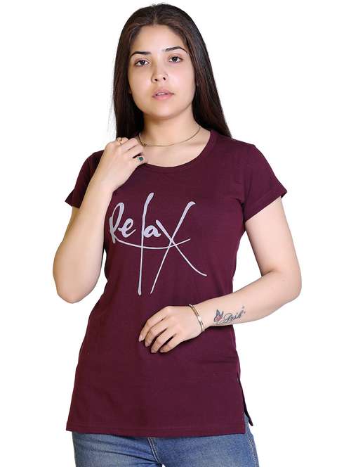 women front print cotton t-shirt - 21033723 -  Standard Image - 0