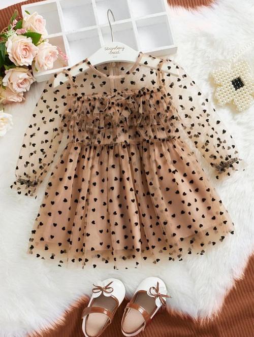 brown round neck frock - 21033874 - Standard Image - 0