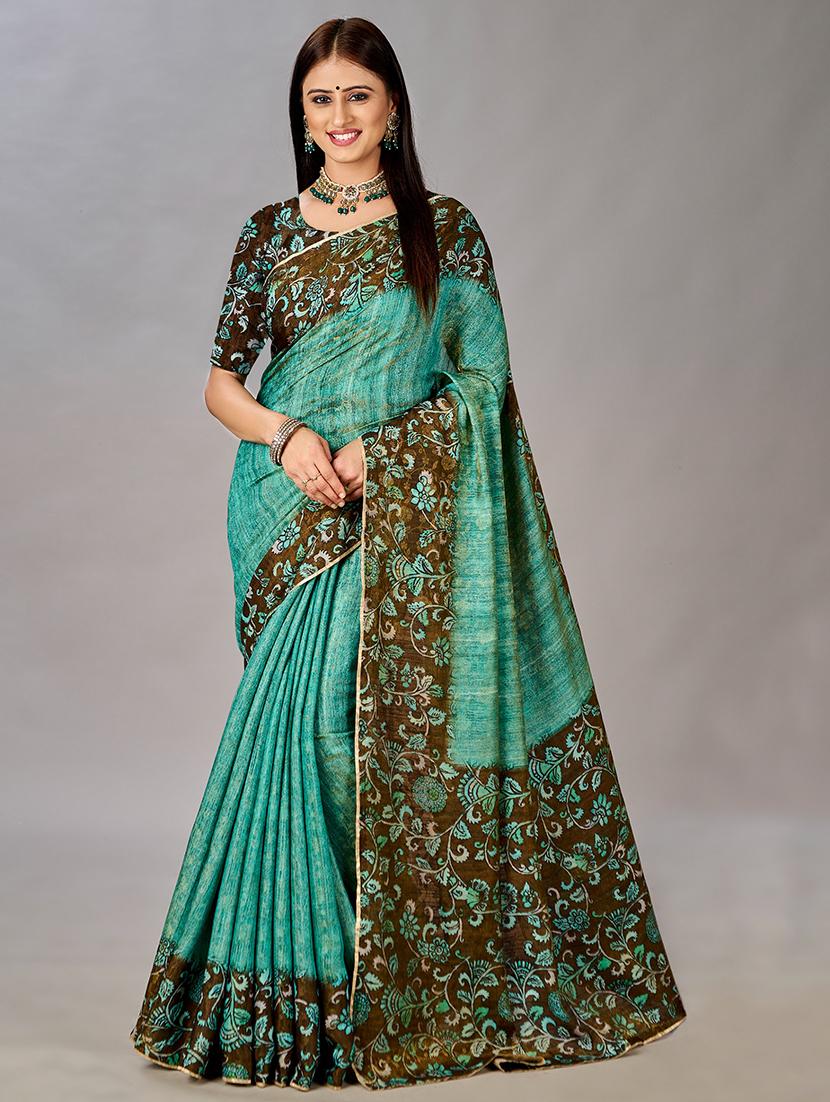 women floral printed saree with blouse - 21033988 -  Zoom Image - 0