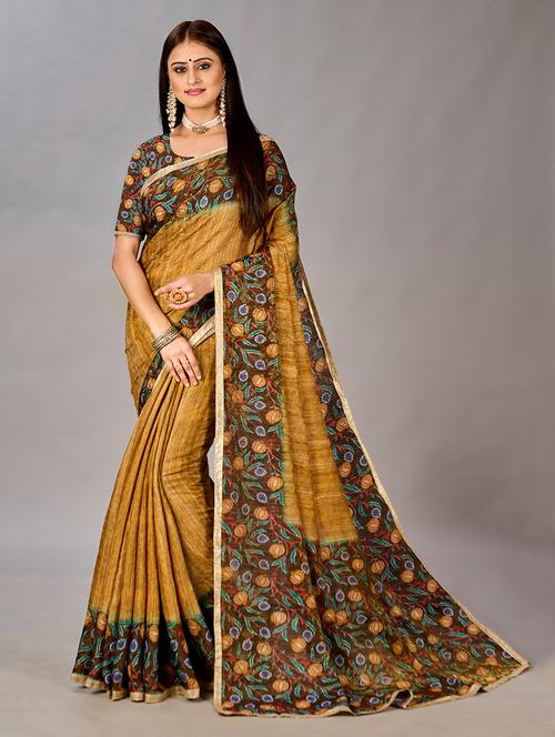 women floral printed saree with blouse - 21033990 -  Standard Image - 0