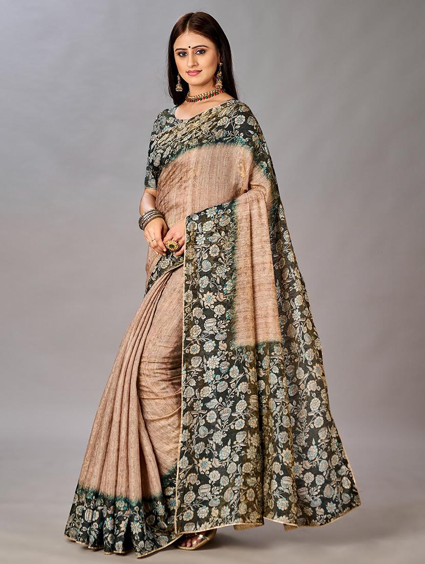 women floral printed bordered saree with blouse - 21033993 -  Zoom Image - 0