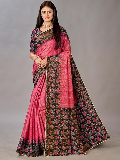 women floral printed saree with blouse - 21033999 -  Standard Image - 0