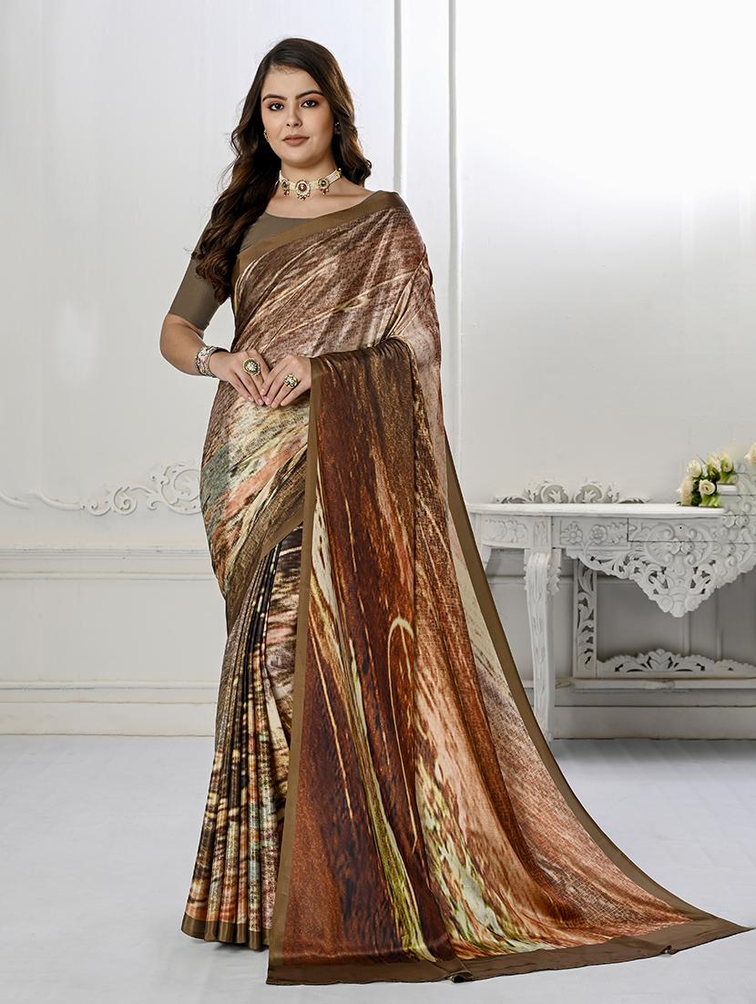 women multi color printed saree with blouse