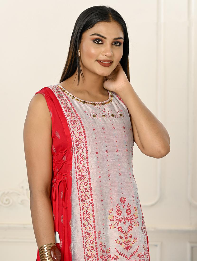 women round neck sleeveless layered kurta - 21034139 - Standard Image - 3