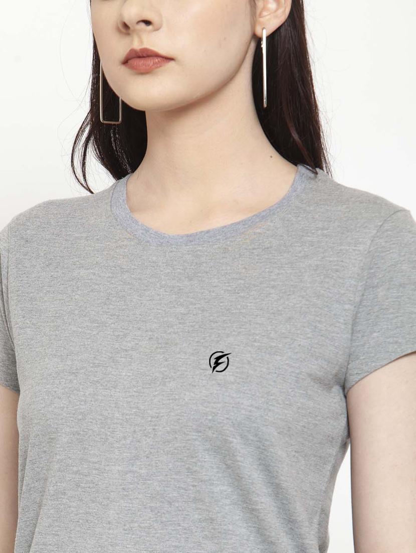 women round neck plain t-shirt - 21034565 - Standard Image - 3