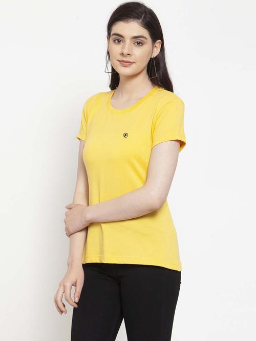 women round neck plain t-shirt - 21034567 - Standard Image - 0
