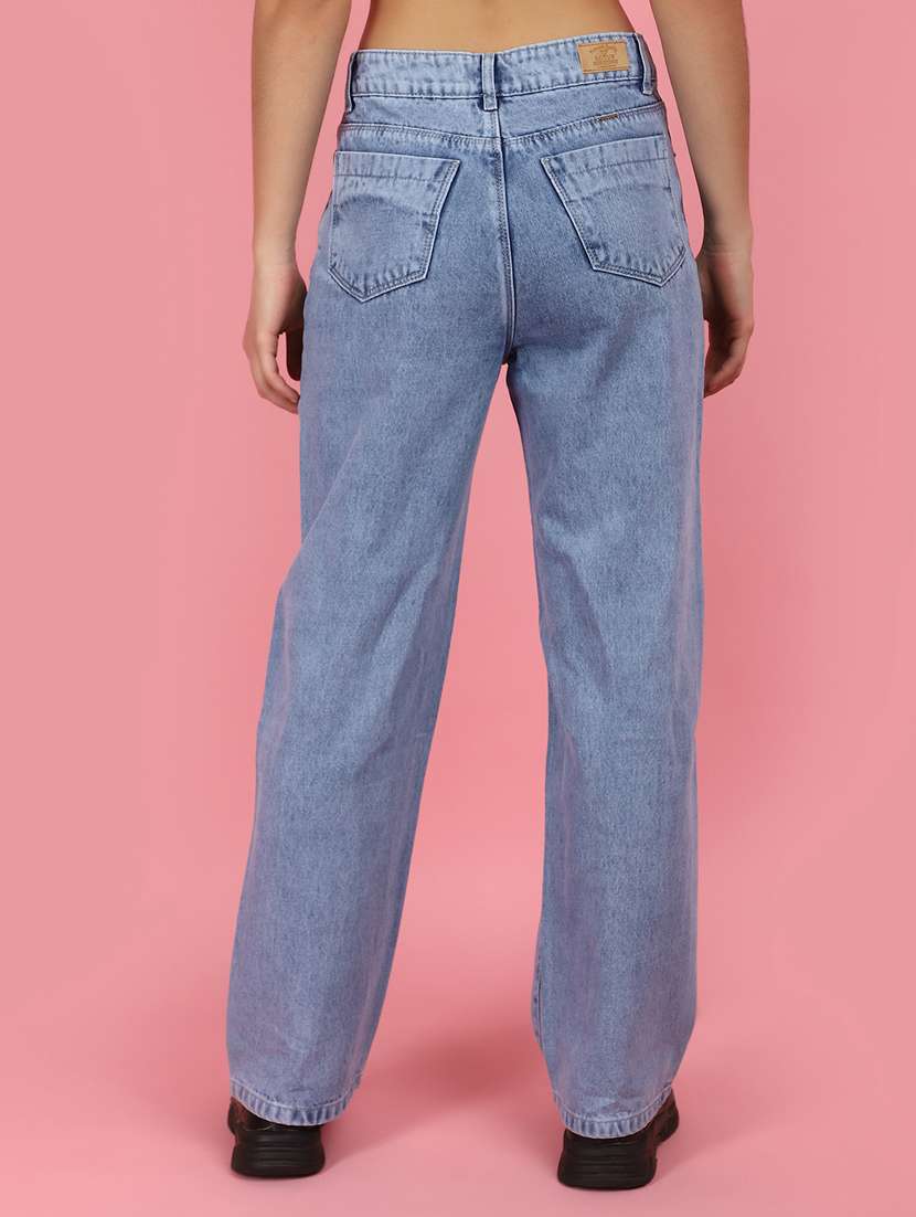 blue solid cotton jeans - 21034652 -  Standard Image - 3