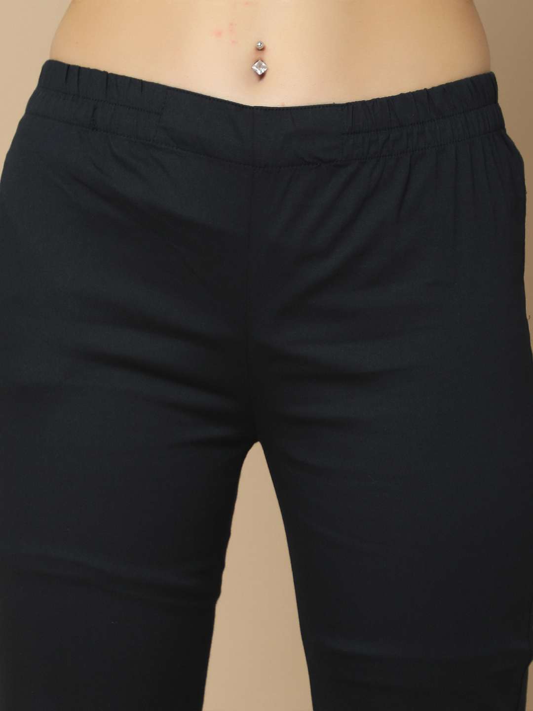 women solid cotton peg trouser - 21034691 -  Standard Image - 5