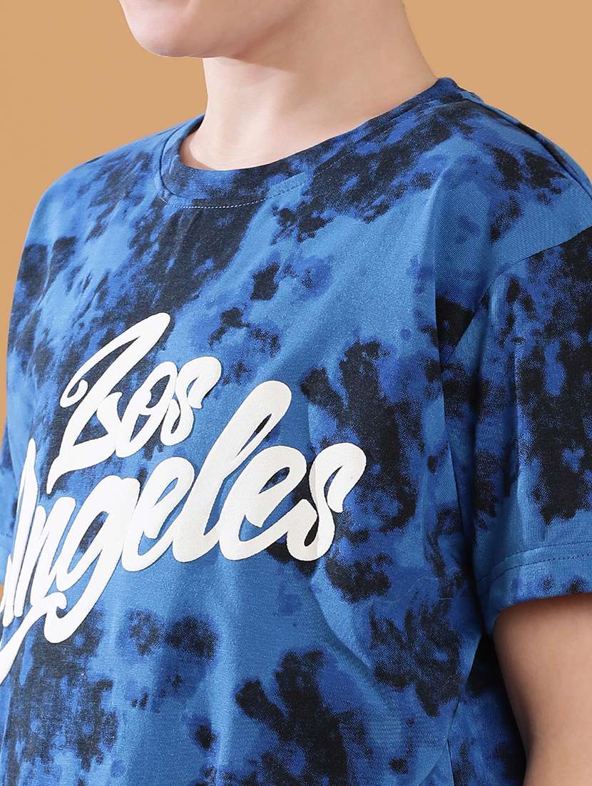 boys tie & dye printed t-shirt & short sets - 21034766 -  Standard Image - 3