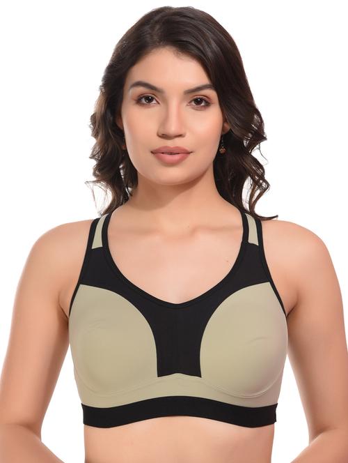 color block lycra sports bra - 21034815 -  Standard Image - 0