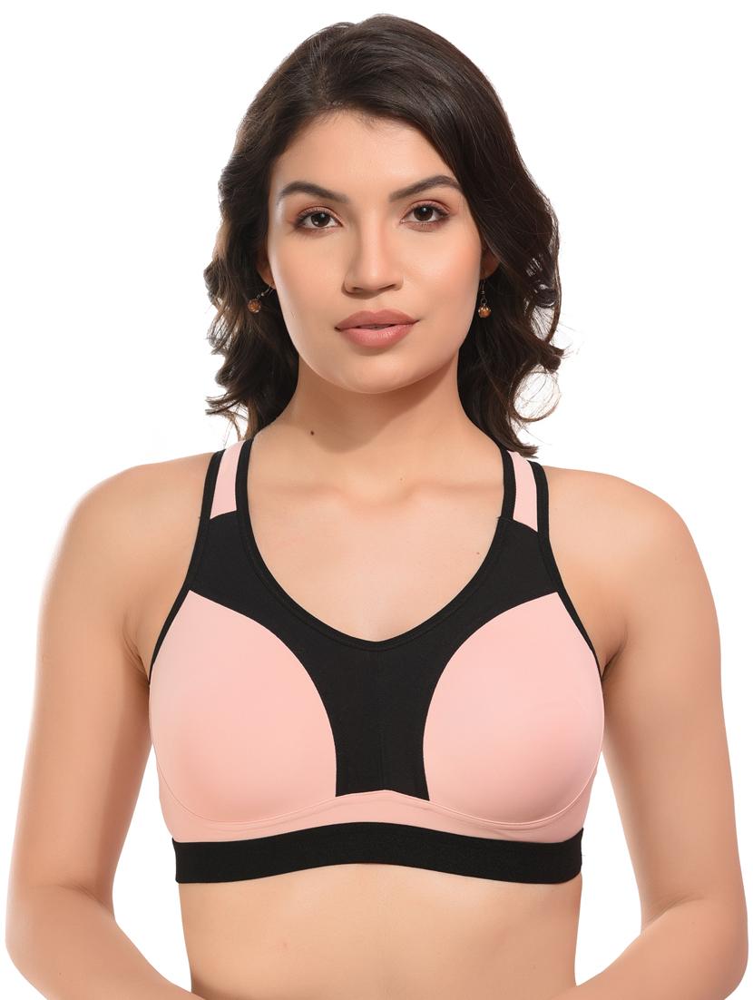 color block lycra sports bra - 21034816 - Zoom Image - 0