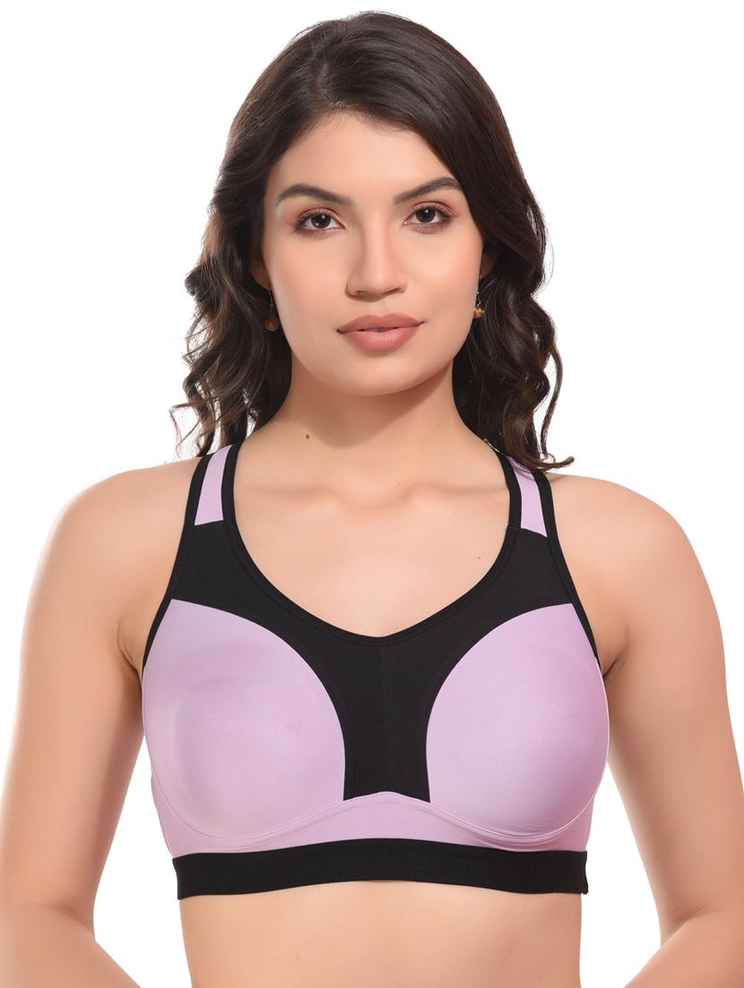 color block lycra sports bra - 21034817 - Zoom Image - 0