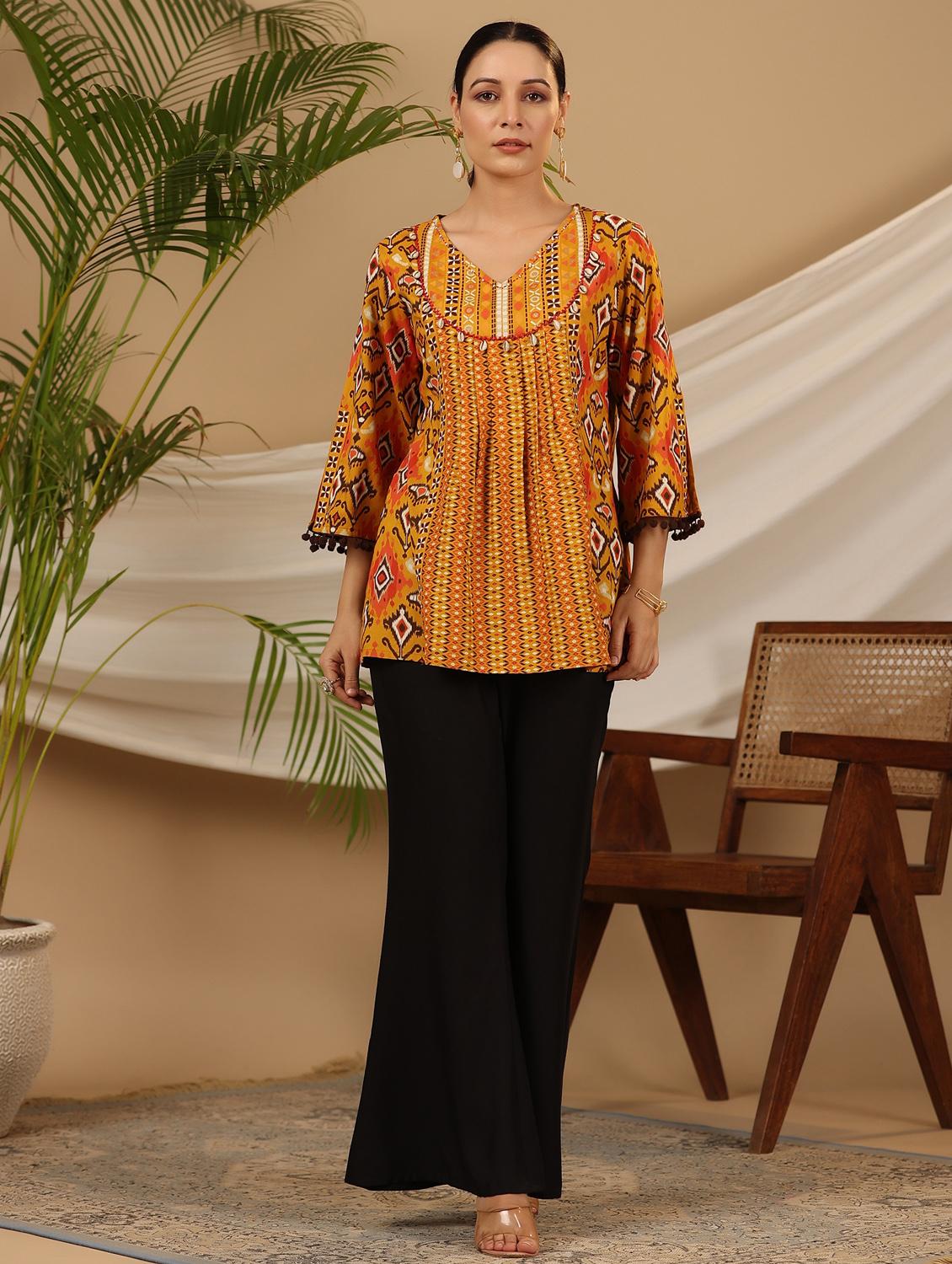 women printed a-line tunic - 21034860 - Standard Image - 3