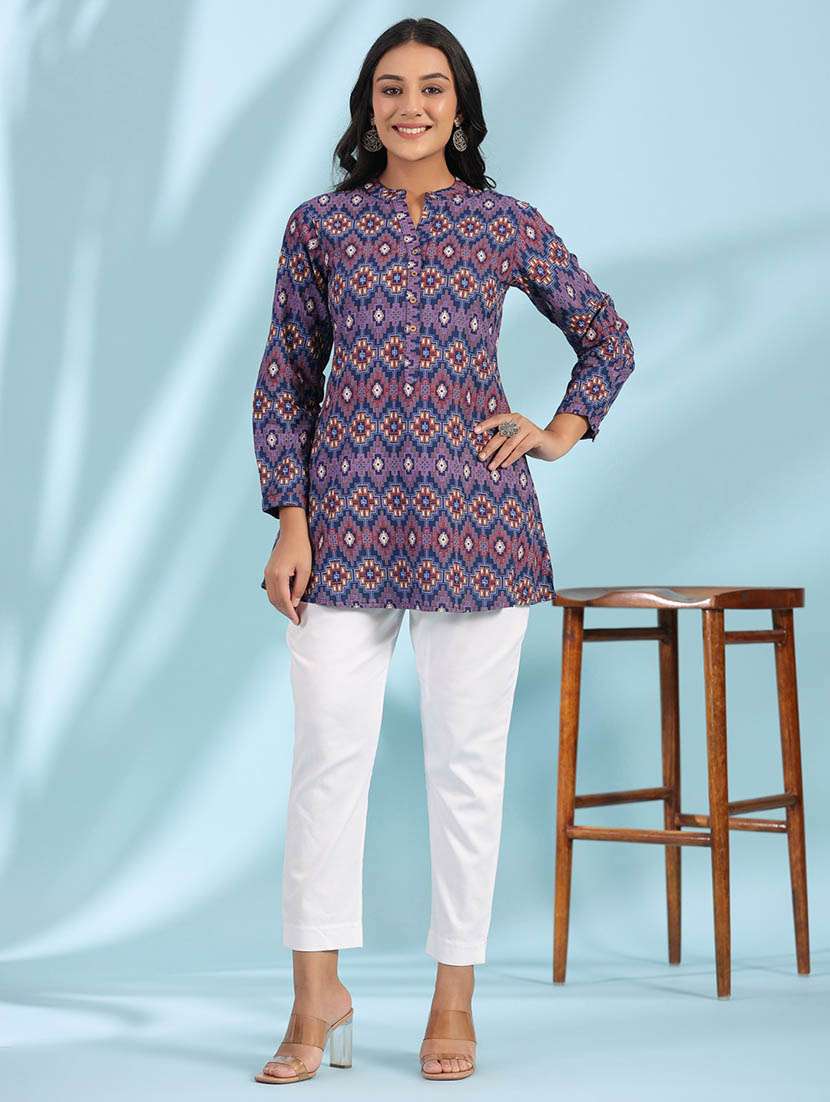 women printed a-line tunic - 21034865 - Standard Image - 3