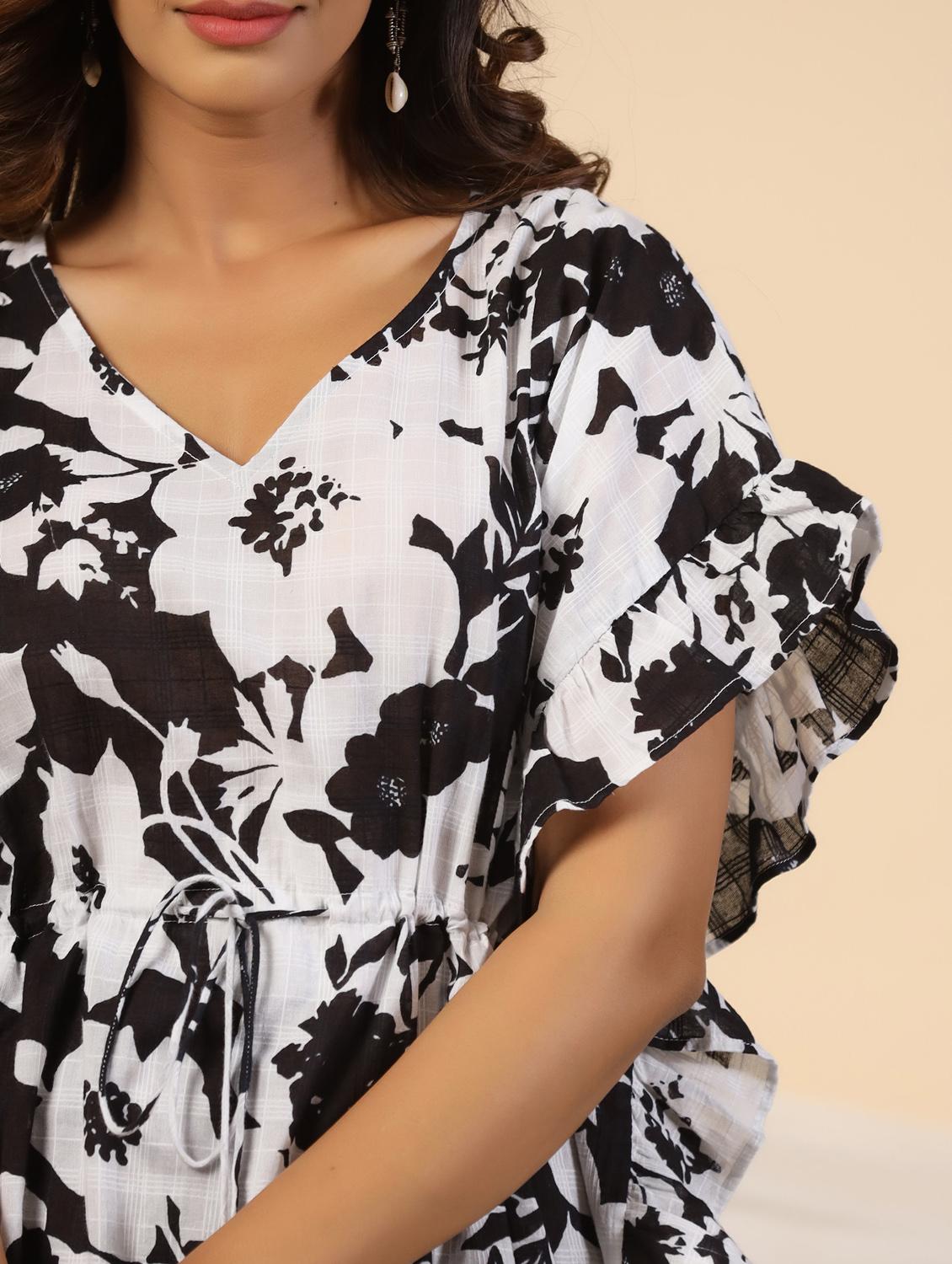 white floral printed kaftan top - 21034874 - Standard Image - 5