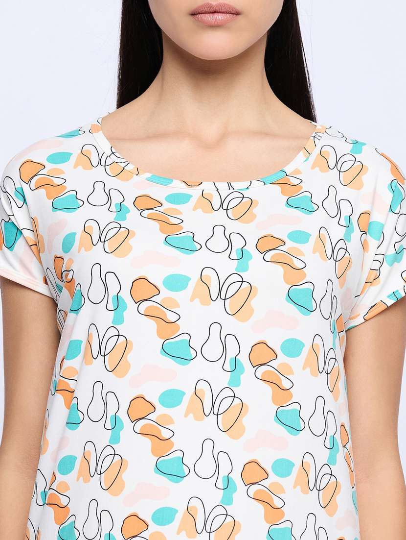 women round neck printed sleepshirts - 21034920 - Standard Image - 5