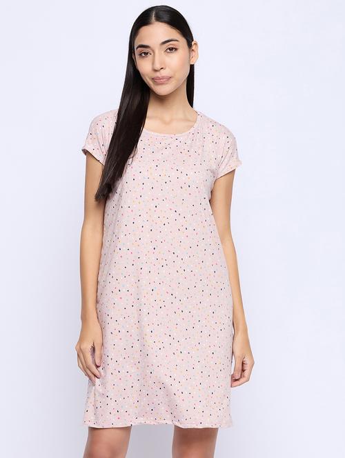 women printed cotton sleepshirt - 21034929 - Standard Image - 0