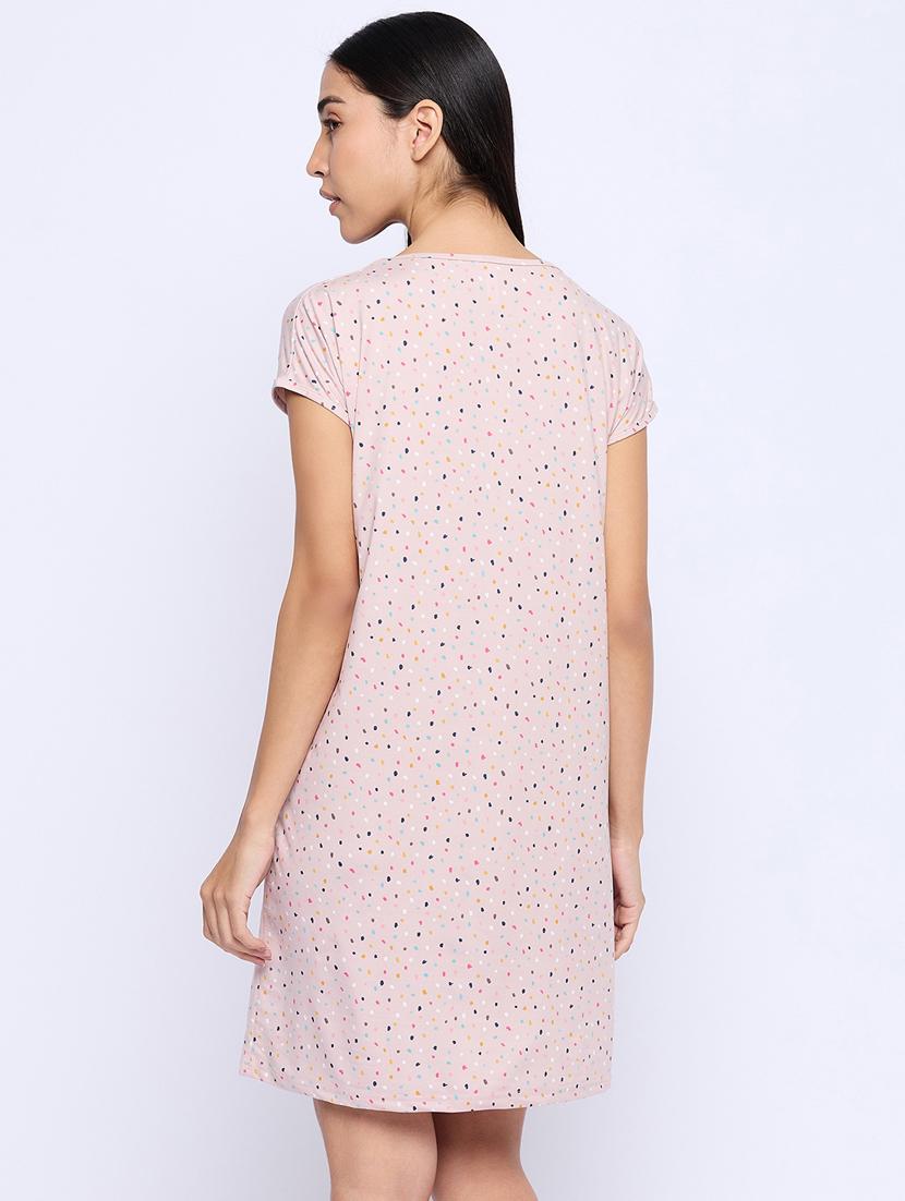 women printed cotton sleepshirt - 21034929 - Standard Image - 3