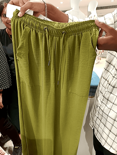 olive polyester trousers - 21035018 - Standard Image - 0