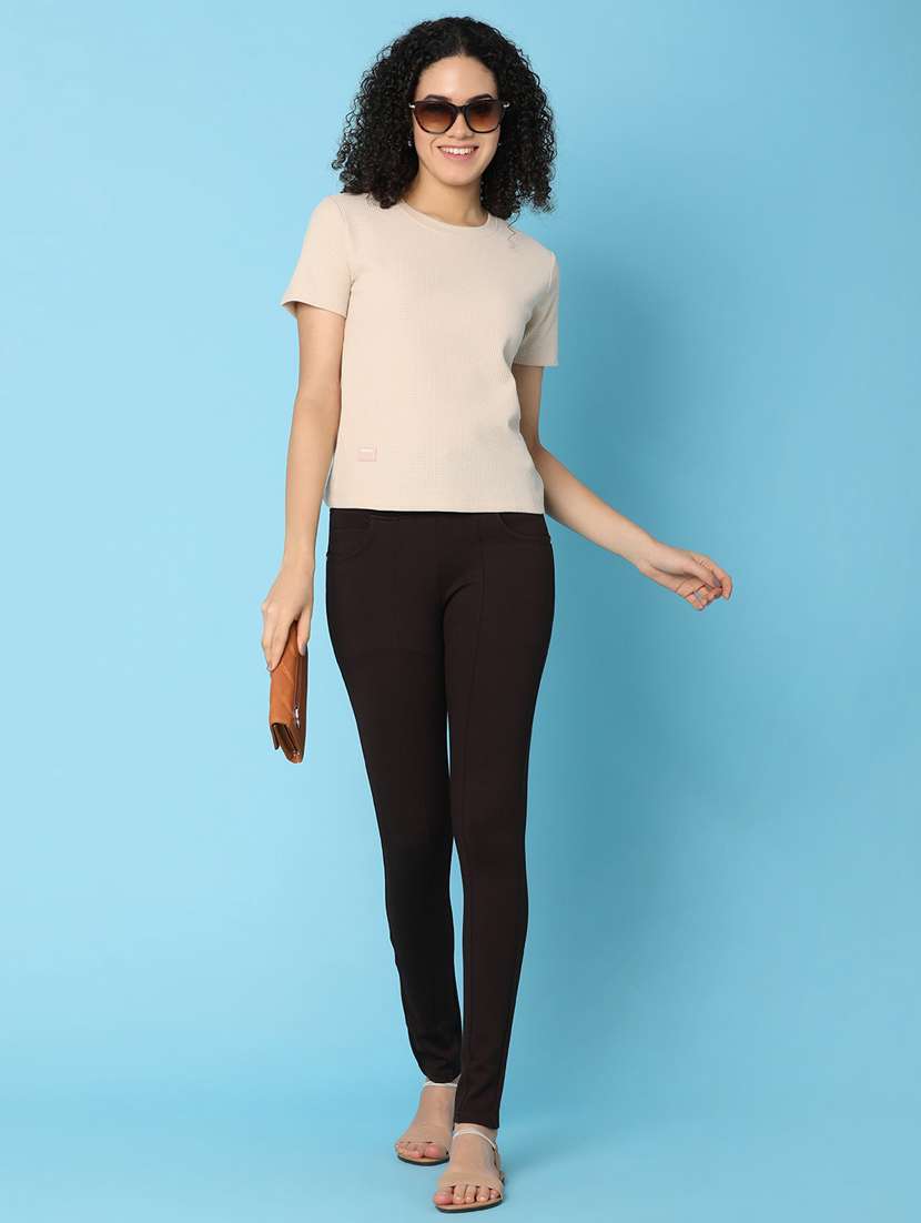 women solid mid rise jegging - 21035054 -  Standard Image - 3