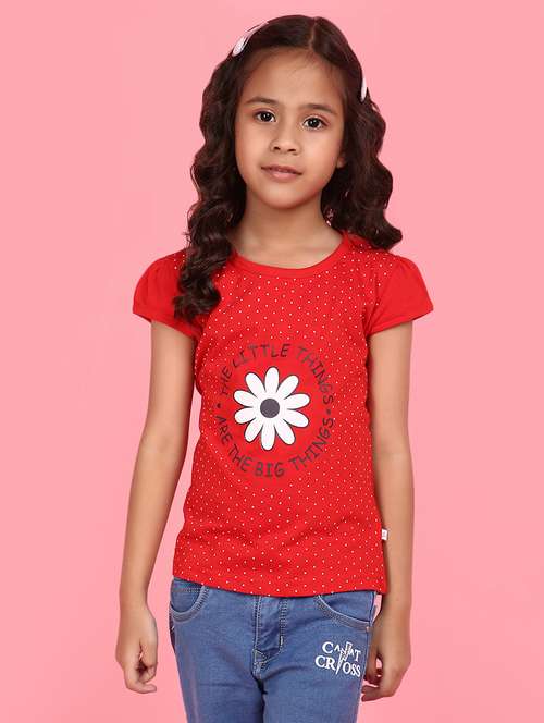 girls round neck graphic regular tee - 21035095 - Standard Image - 0