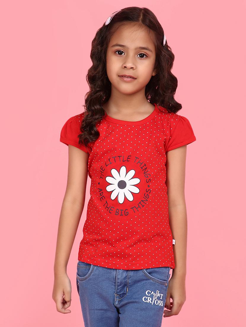 girls round neck graphic regular tee - 21035095 - Zoom Image - 0