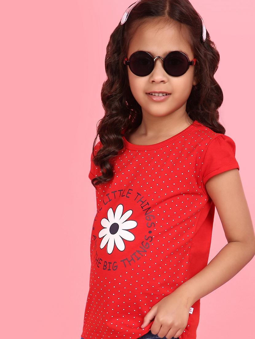 girls round neck graphic regular tee - 21035095 - Standard Image - 5