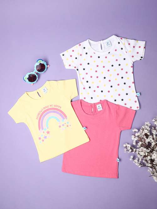 yellowfuchsiawhite cotton single jersey tshirt - 21035126 - Standard Image - 0