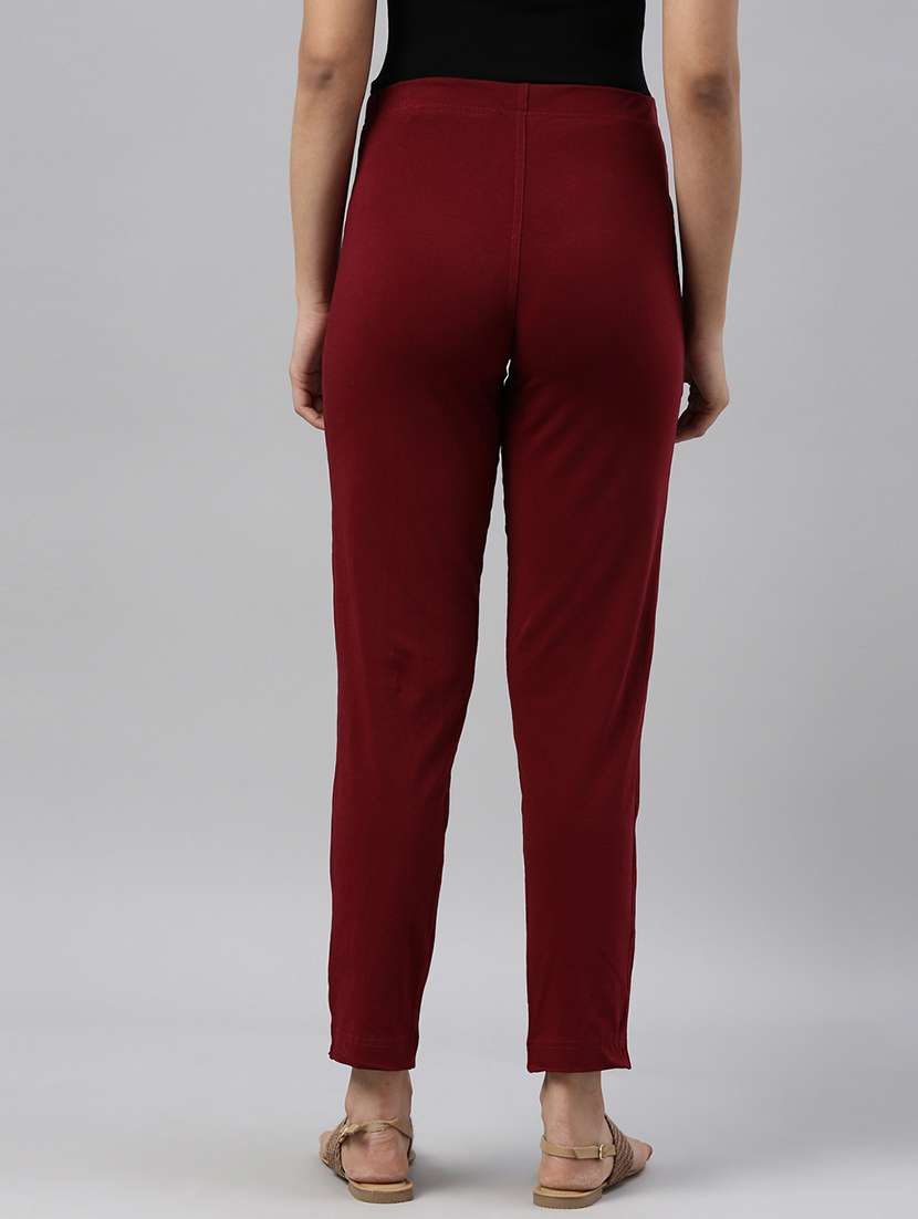 women solid mid rise tapered pant - 21035206 -  Standard Image - 3