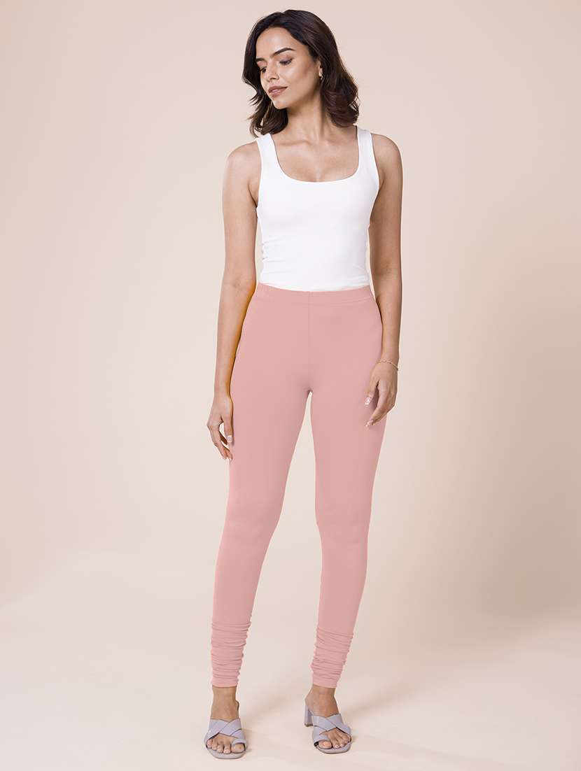 women solid full length leggings