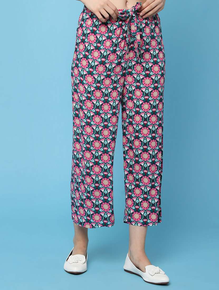 women printed casual trouser