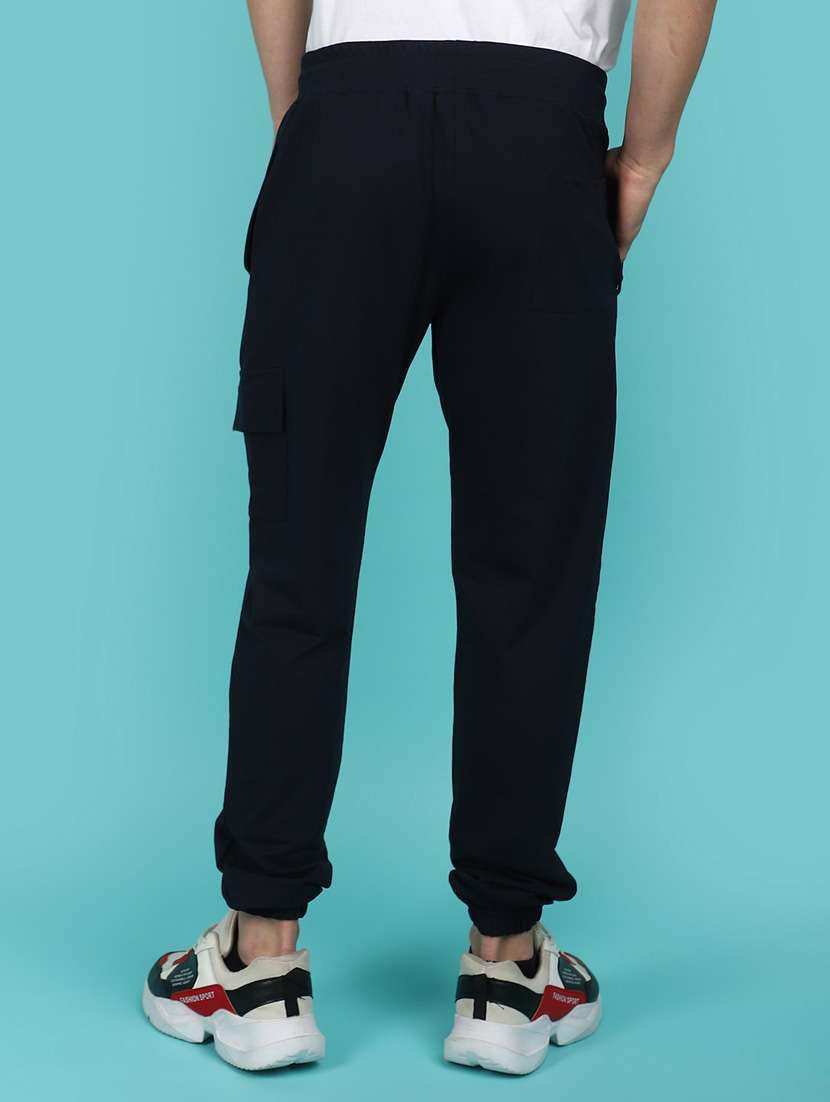 navy blue cotton full length track pant - 21035521 -  Standard Image - 3
