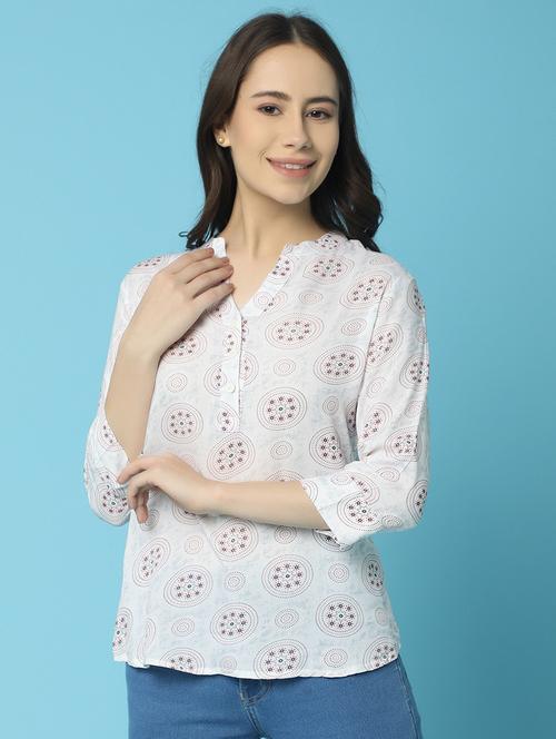women printed rayon top - 21035548 - Standard Image - 0