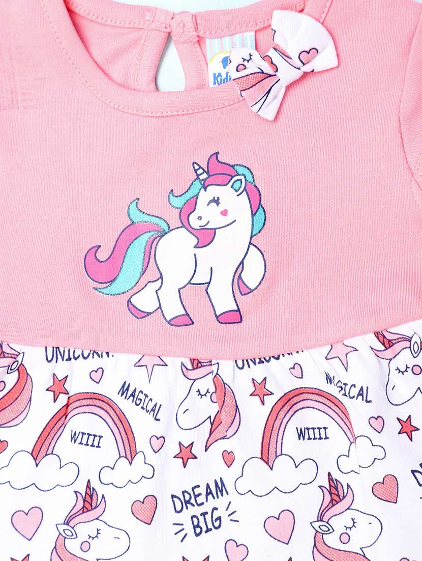 girls pink printed frock - 21035647 -  Standard Image - 3