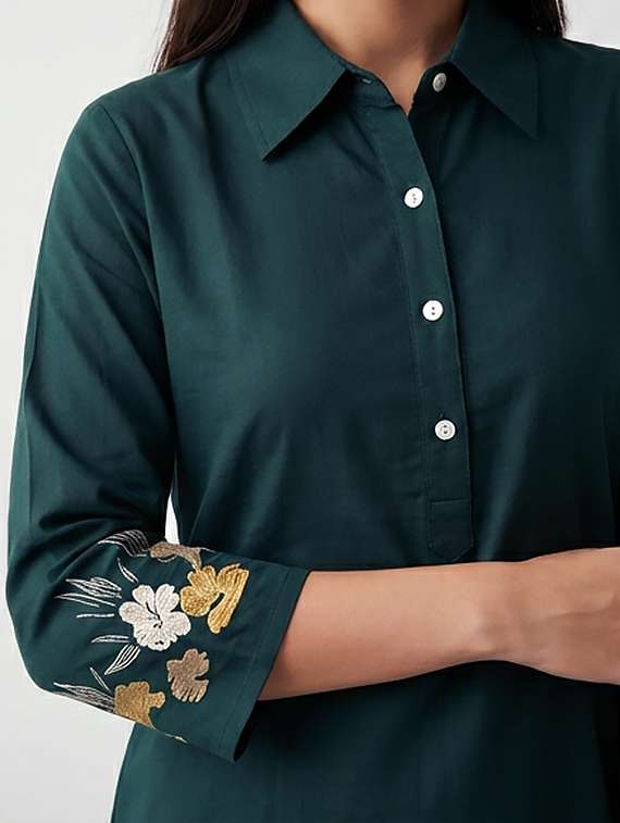 women printed three quarter sleeve kurta - 21036165 -  Standard Image - 3
