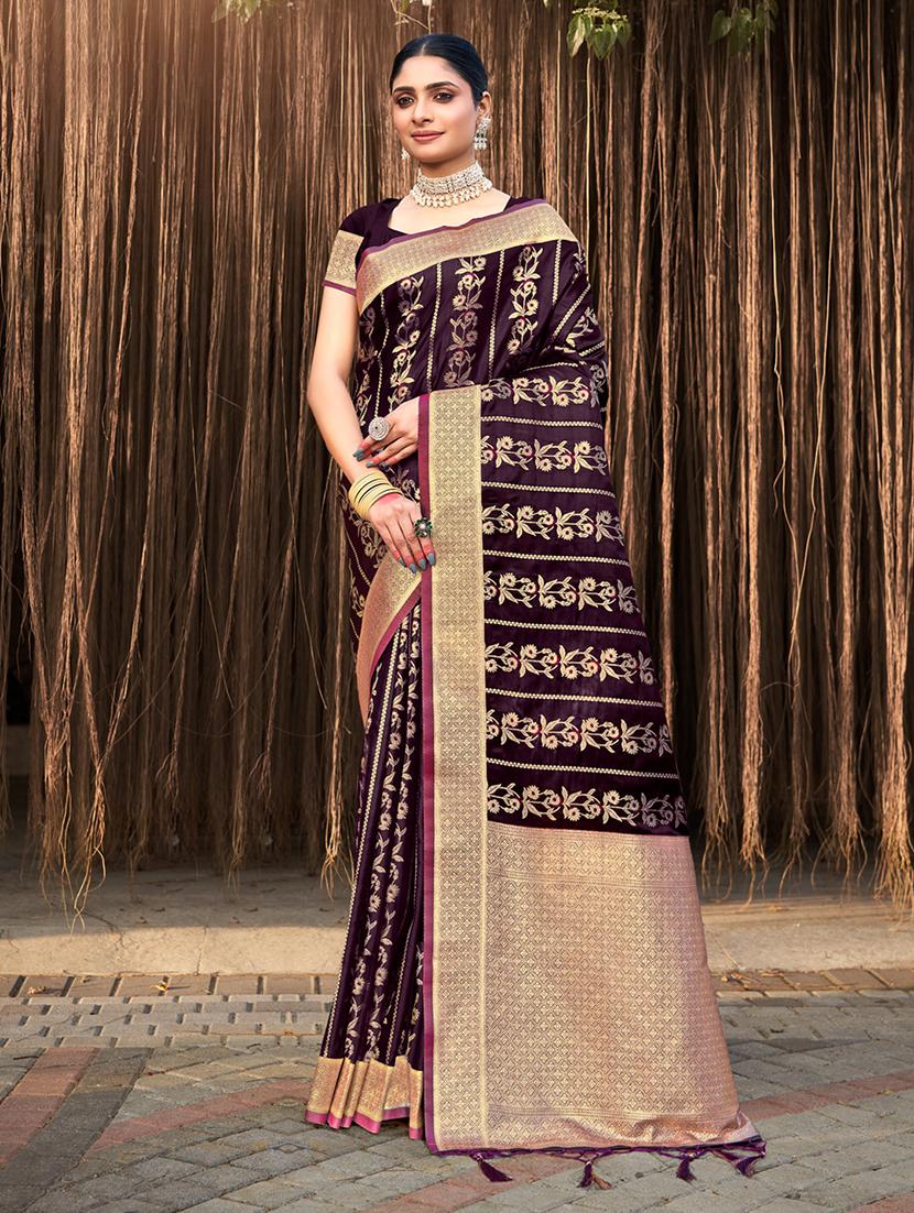 women self design banarasi saree with blouse - 21036490 -  Zoom Image - 0