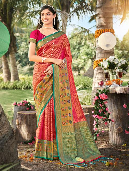 women self design banarasi saree with blouse - 21036494 -  Standard Image - 0