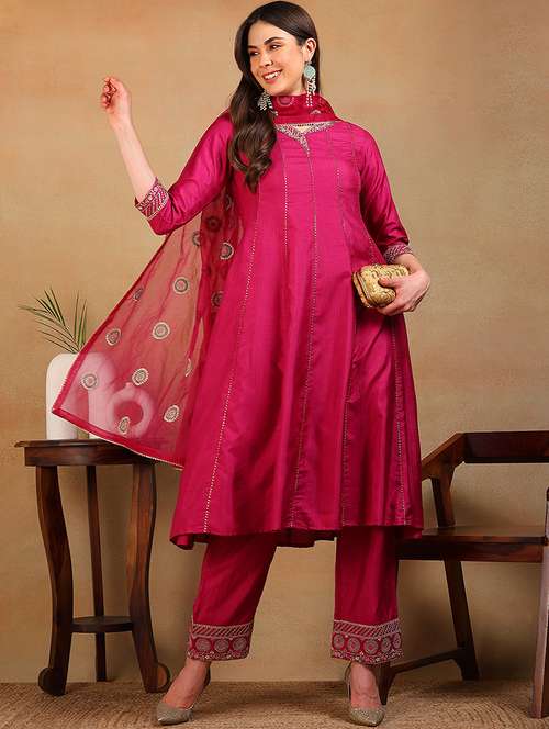 women three quarter sleeve suit set - 21037196 - Standard Image - 0