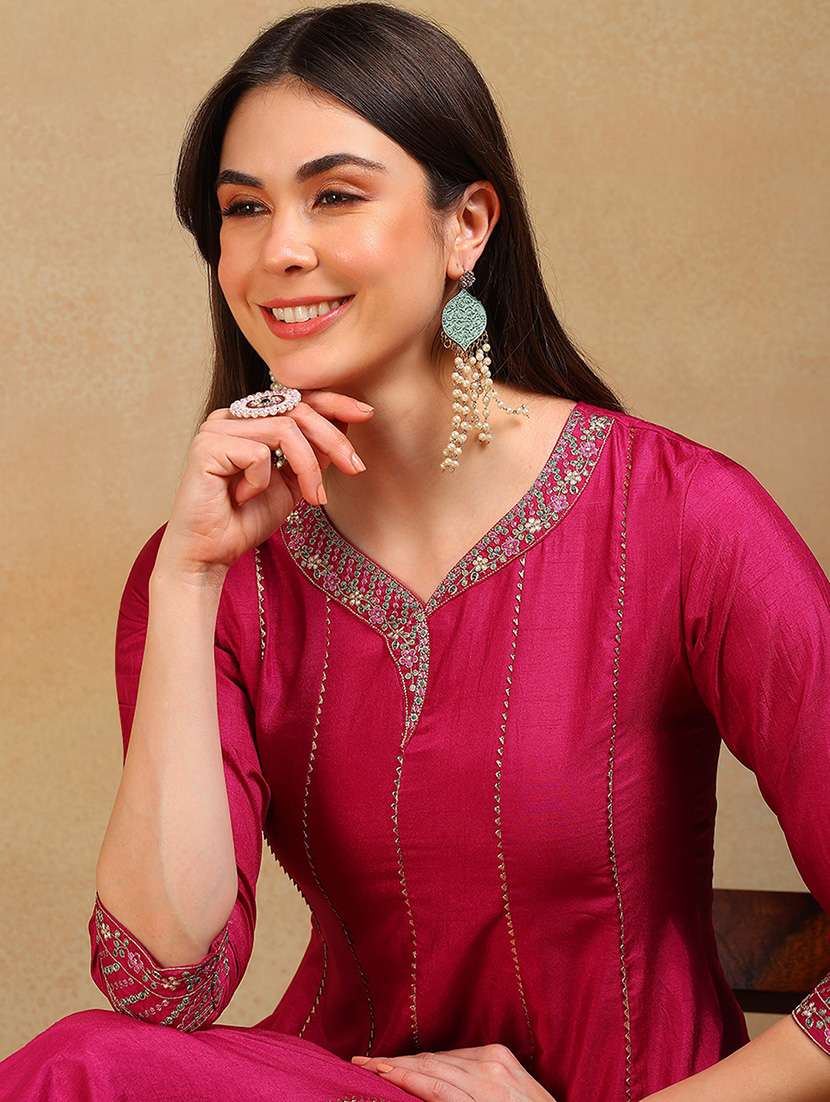 women three quarter sleeve suit set - 21037196 - Standard Image - 3